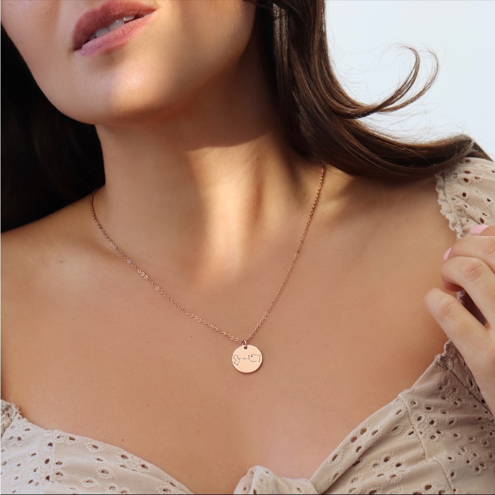 New ✨ Long Distance State Coin Necklace - Picture 4 of 8